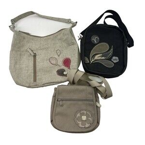 Haiku Purse Lot Of 3 Shoulder Hobo Fabric Vegan Small Crossbody Zip Flap Black